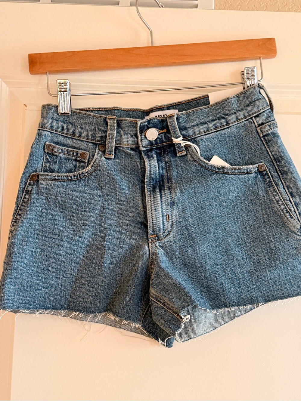 Classic High-Rise Blue Denim Women's Shorts